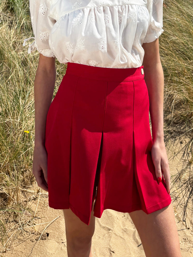 1930s Pleated Shorts - Red
