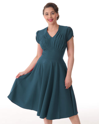 1950s Retro Swing Dress - Teal