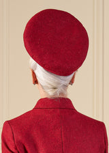 1940s Halo Beret - Ruby Red Wool