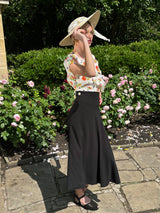 1930s Swirl Skirt - Black Crepe