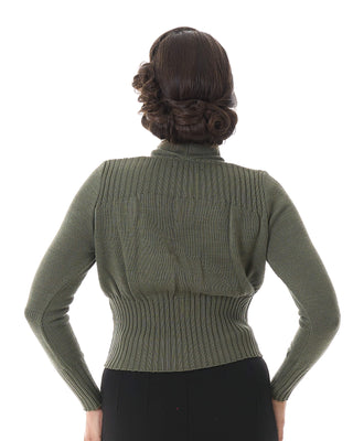 1950s Shawl Collar Cardigan - Sage