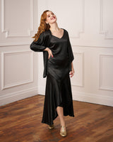 1920s Sheba Evening Gown Set - Ebony Satin