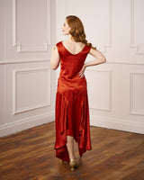1920s Sheba Evening Gown Set - Rust Satin