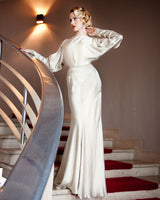 1930s Siren Evening Gown - Oyster Satin
