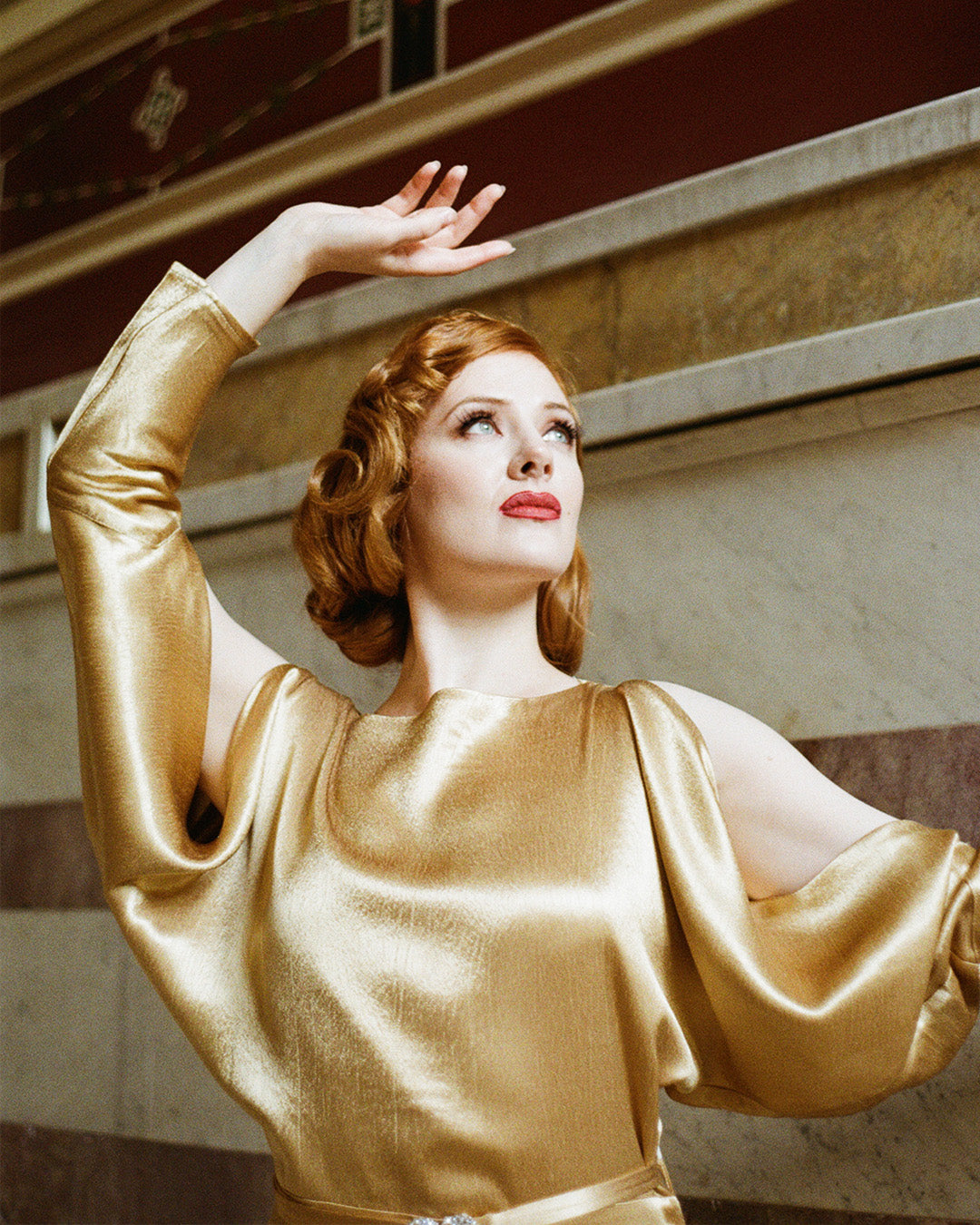 1930s Siren Evening Gown - Gold Satin