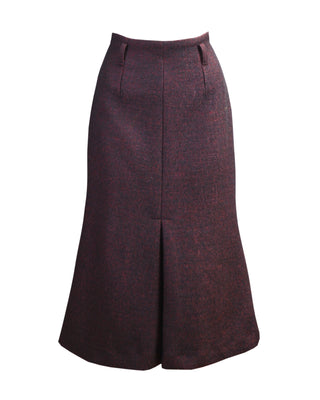 30s Front Pleat Skirt - Burgundy Wool