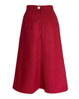 1940s Prim Pleated Skirt - Premium Ruby Wool