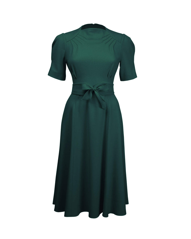 1940s Stanwyck Dress - Racing Green