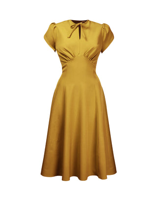 1940s Starlet Dress - Mustard