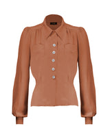 1940s Sweetheart Blouse - Burnt Peach