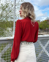 1940s Sweetheart Blouse in Pumpkin