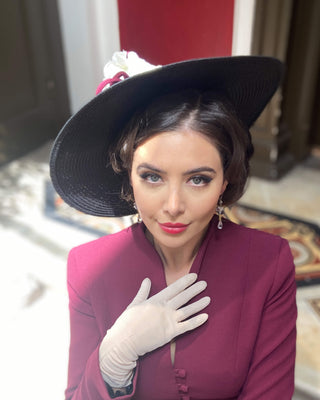 1950s Tilted Hat - berry