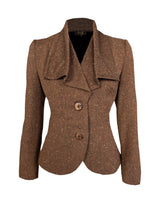 1930s Voyage Waterfall Jacket in Amber Wool