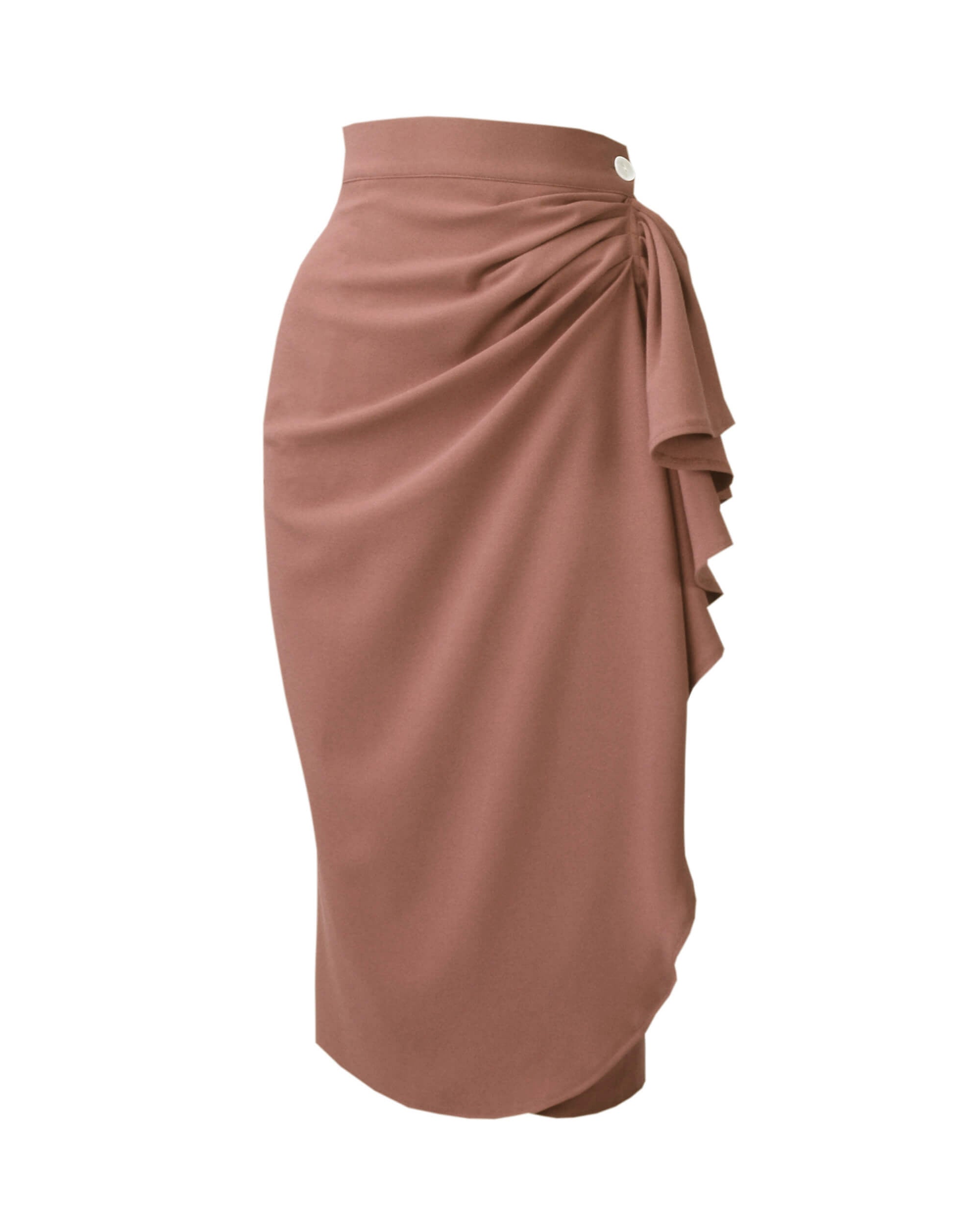 1940s Waterfall Skirt in Warm Taupe