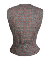Margot Fitted Waistcoat in Walnut Check Wool