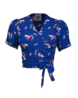 Pretty Pinup Wrap Top - Vintage Floral