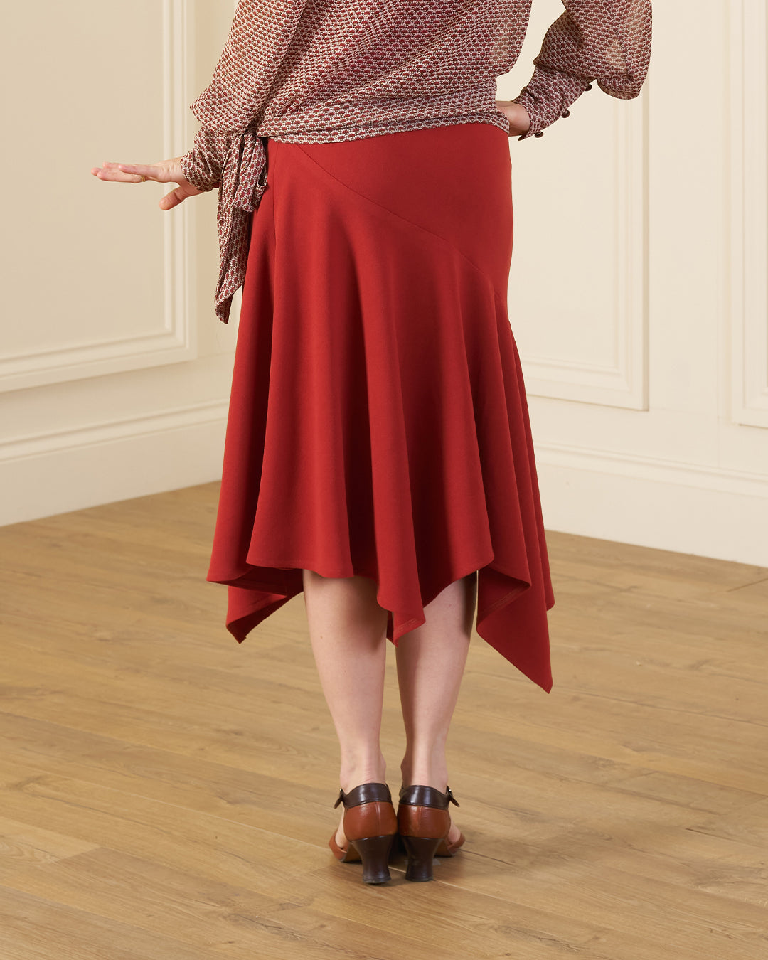 1920s Asymmetric Ethel Skirt - Rust