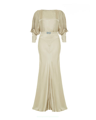 30s Siren Evening Gown - Oyster