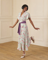 1930s 'Bessie' Wrap Beach Pyjama  - Hydrangea