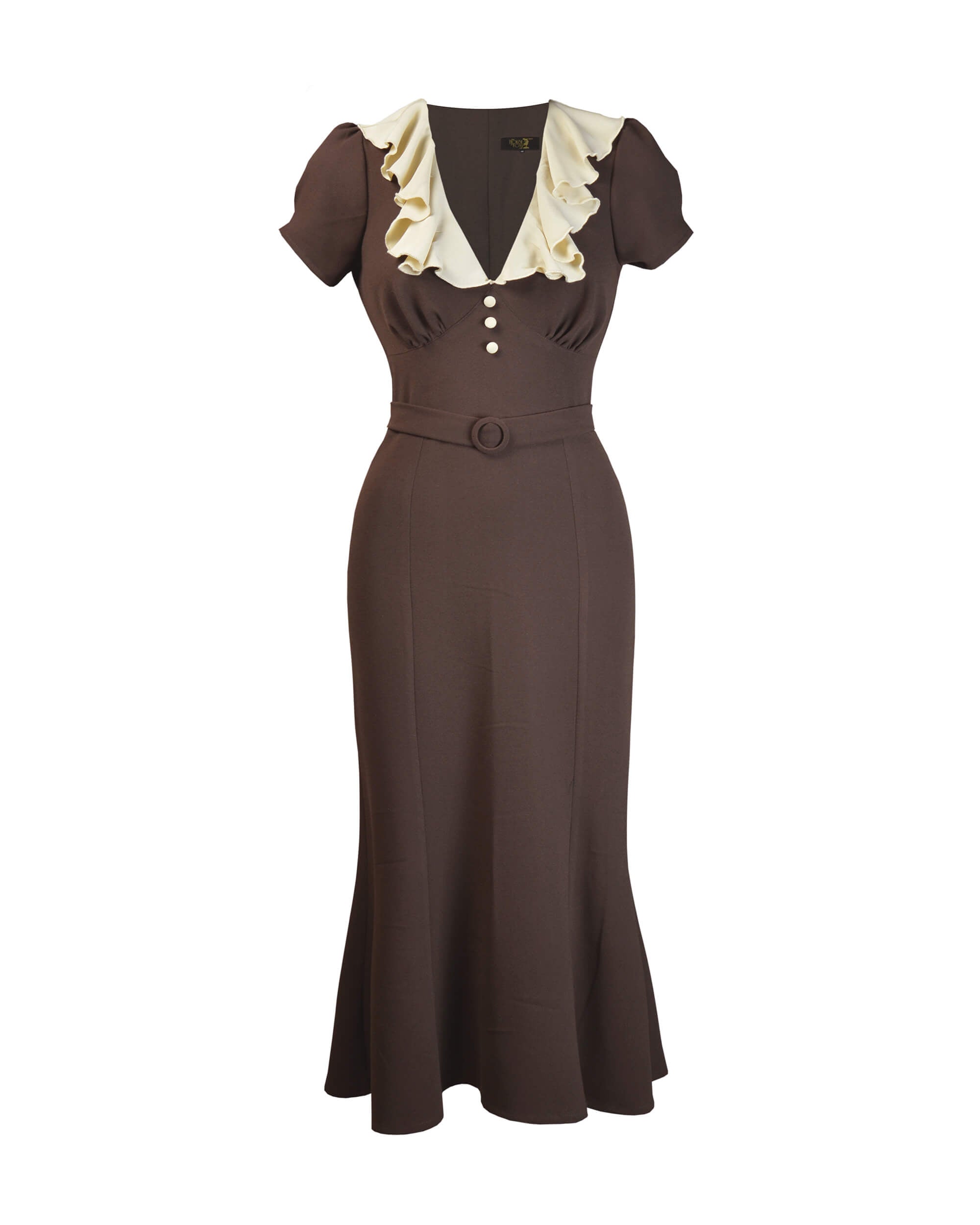 1930s Inspired Dress 1930s Blondell Dress Chocolate Brown – House
