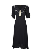 1930s Cora Bias Cut Dress - Black
