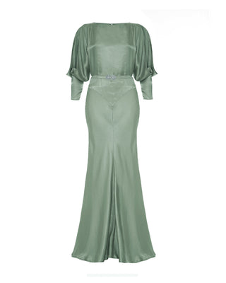 30s Siren Evening Gown - Sage Green