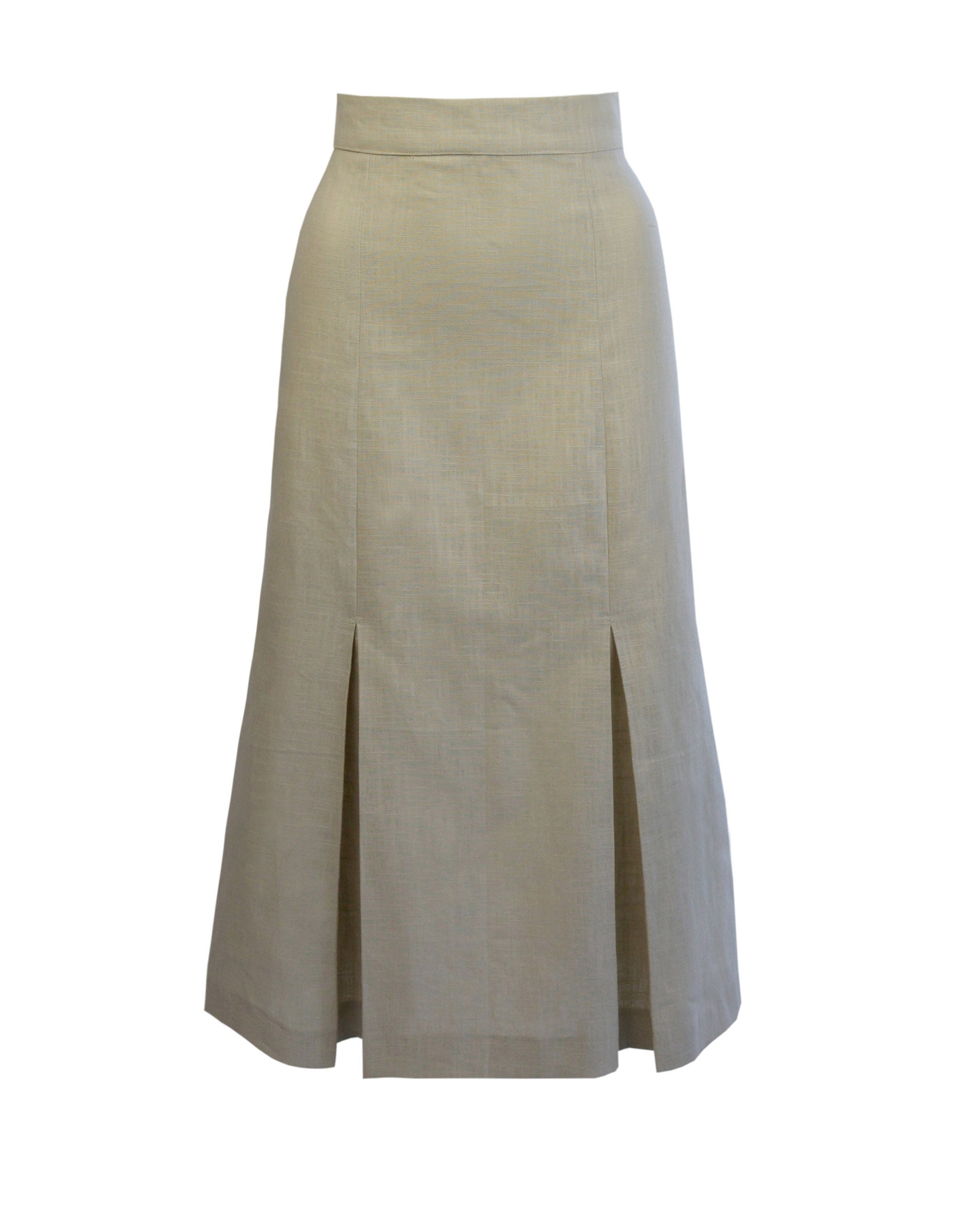 1940s Prim Pleated Skirt - Ecru