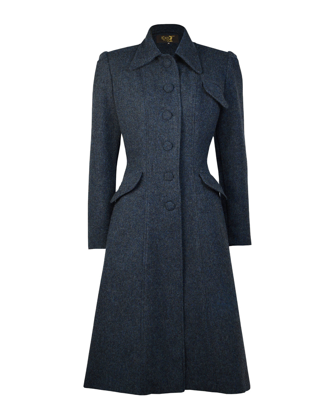 1930s/40s Princess Line Coat - Slate Wool