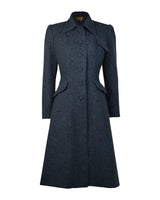 1930s/40s Princess Line Coat - Slate Wool