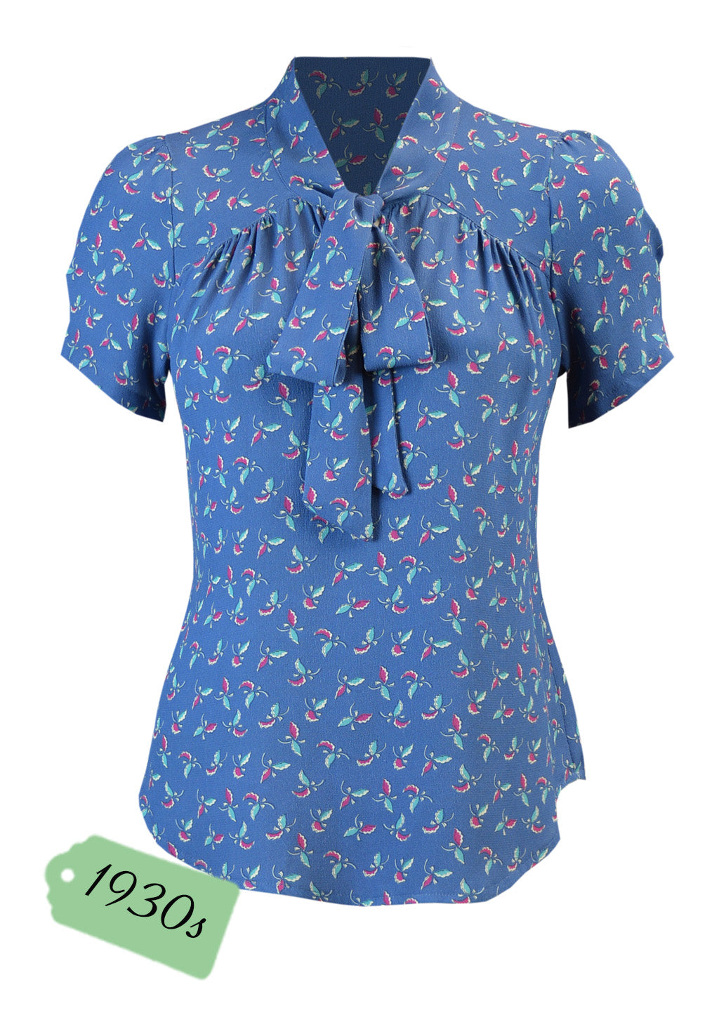 1930s Beau Blouse - Leaf Print