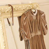 Brown velvet dress hanging on a decorative mirror