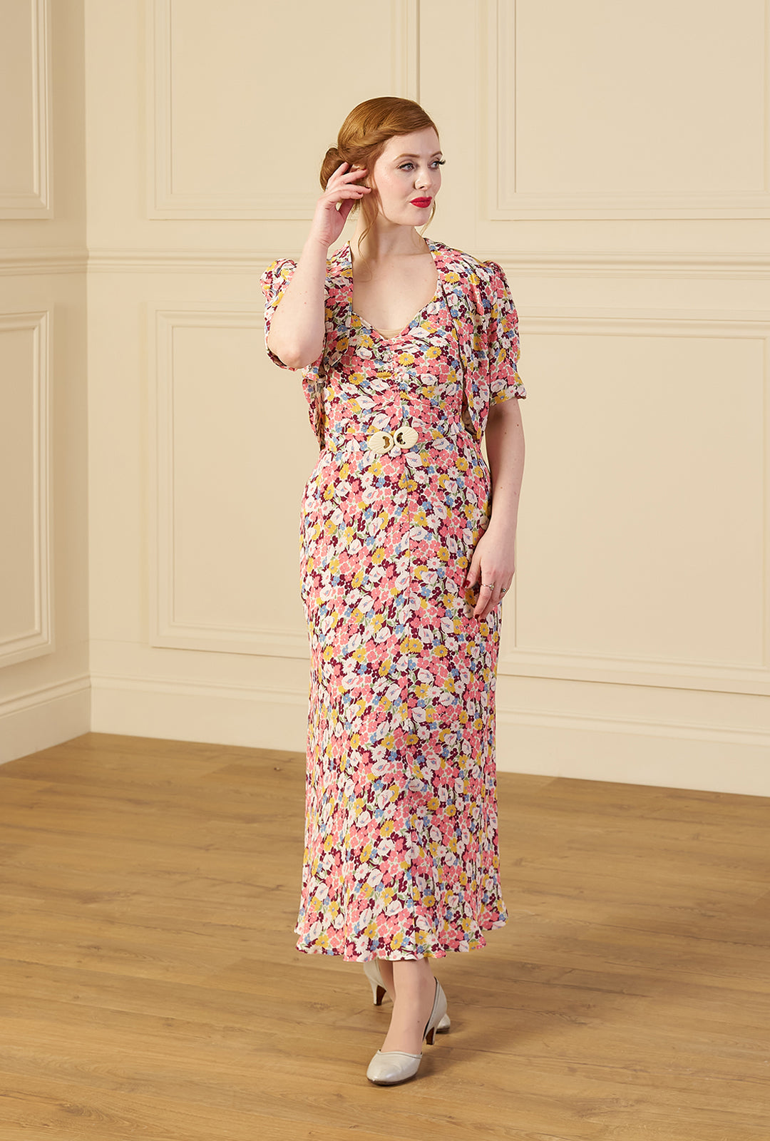 1930s Alice Bias Cut Midi Dress and Bolero - Spring Parade