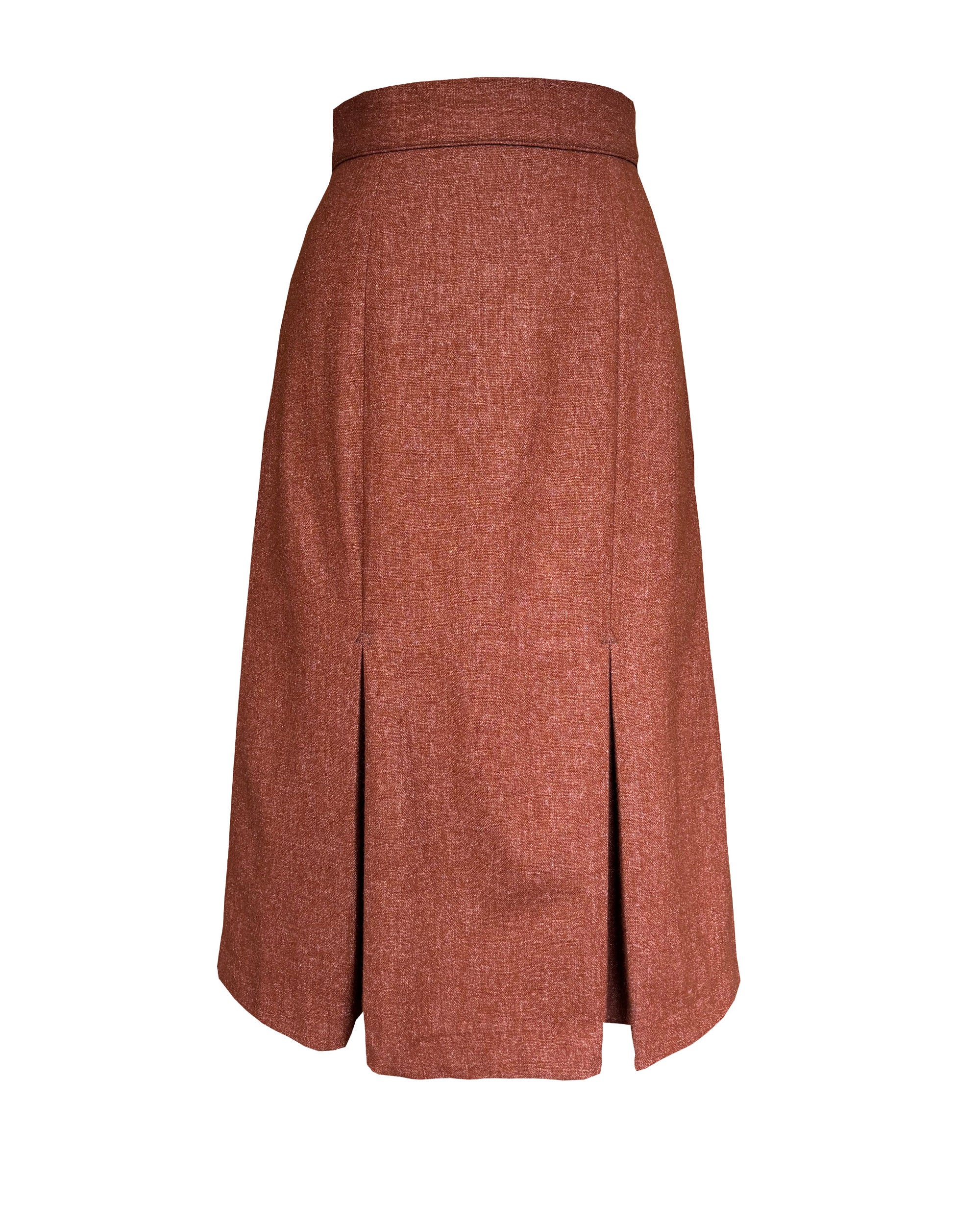 1940s Prim Pleated Skirt - Maple Wool - product shot