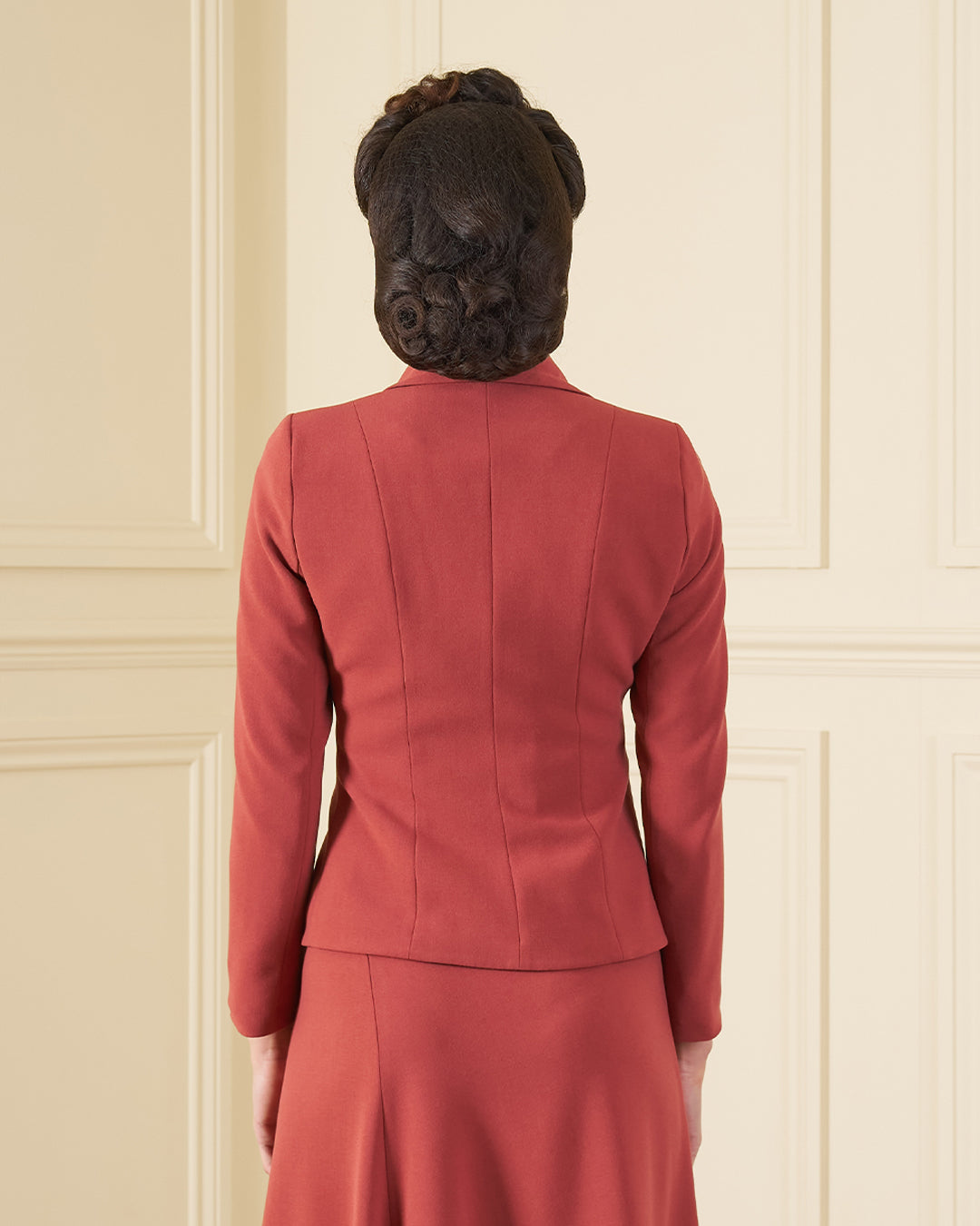 1930s Voyage Waterfall Jacket - Rosewood