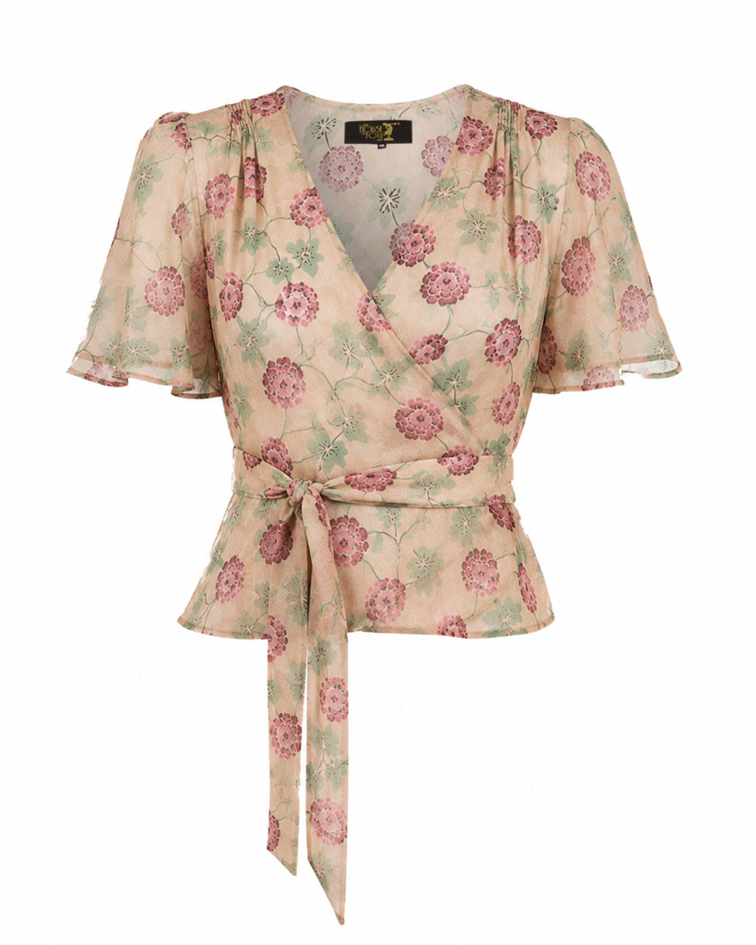 1930s Wrap Blouse - Hydrangea Georgette