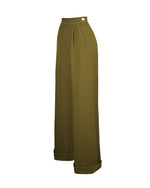 40s Hepburn Pleated Trousers - Khaki