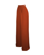 40s Hepburn Pleated Trousers - Rust