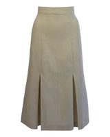 1940s Prim Pleated Skirt - Ecru