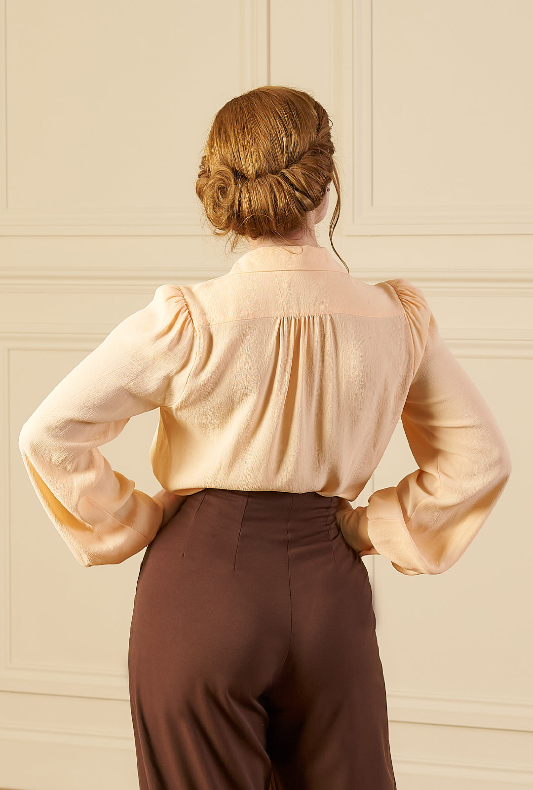 1940s Sweetheart Blouse - Apricot