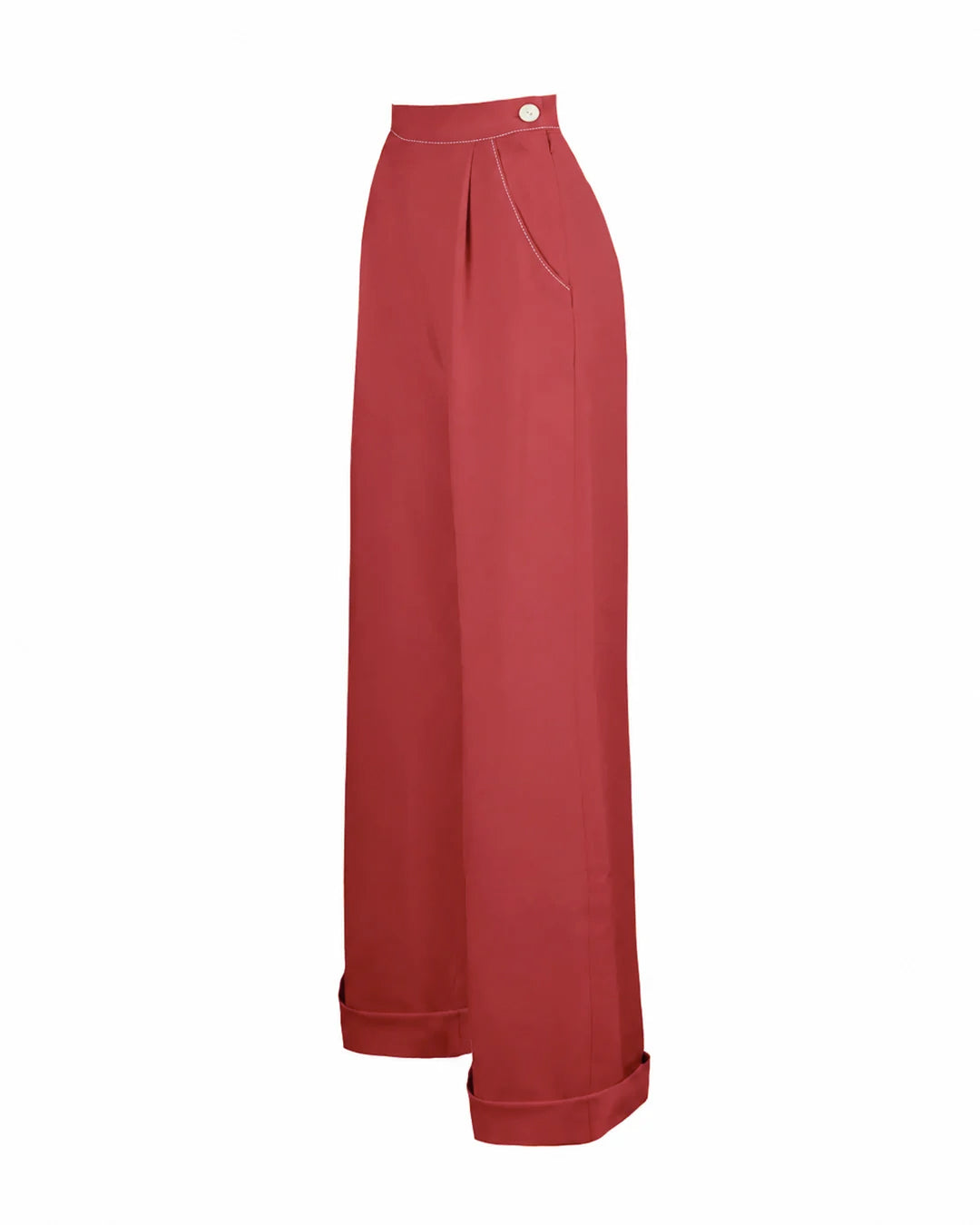 1940s Hepburn Pleated Trousers - Rosewood