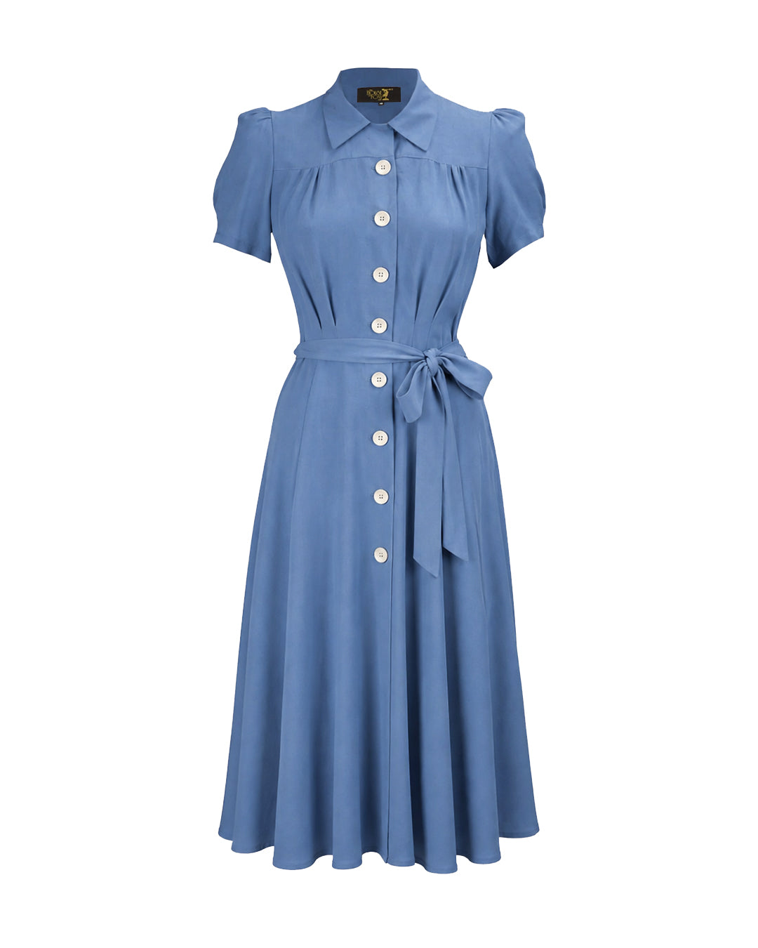 1940s Shirt-Waister Dress - Periwinkle