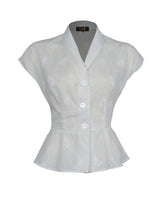 1950s Merle Blouse - Ivory Motif