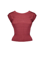 50s Scoop Neck Knitted Top - Rose