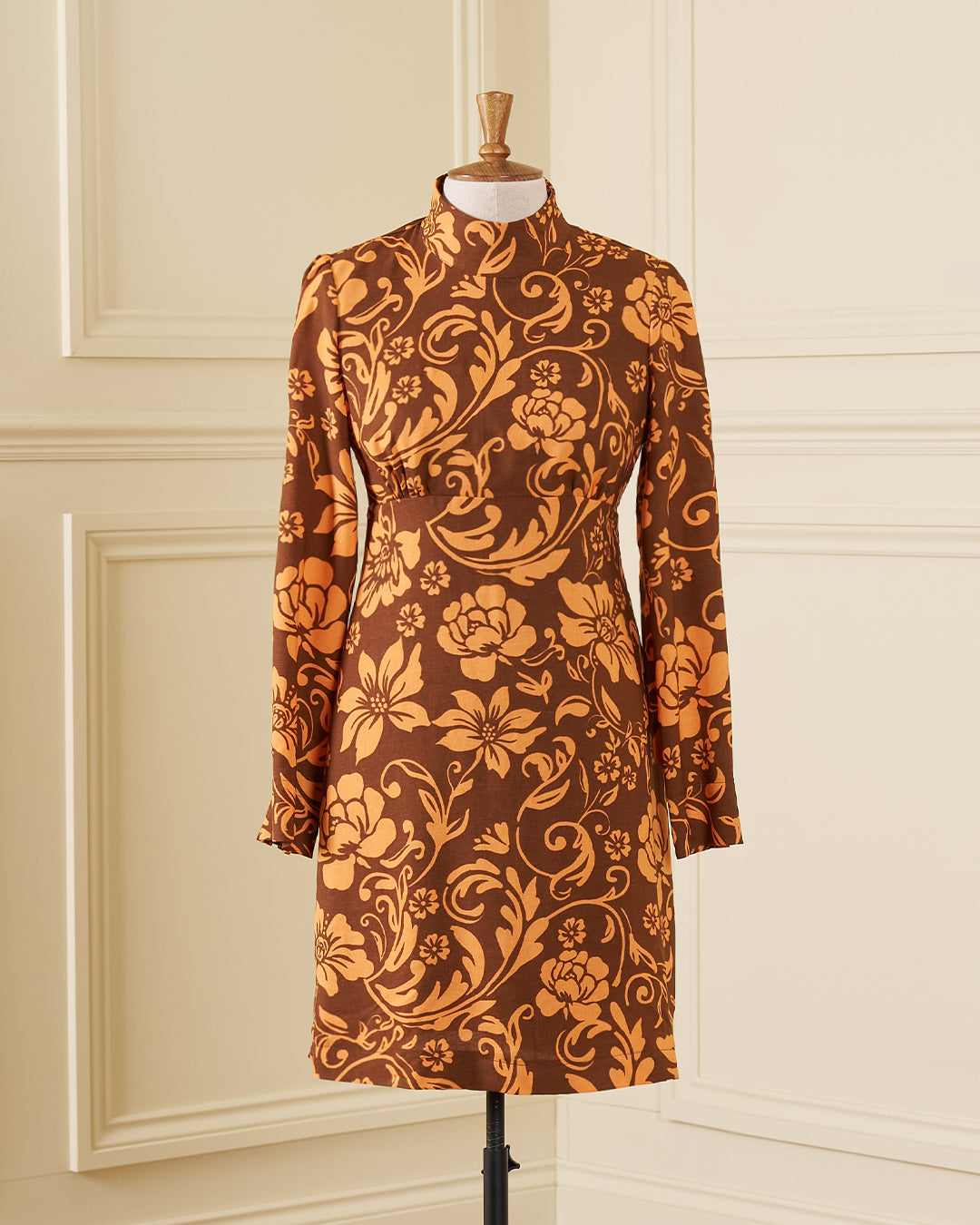1960s Carnaby Mini Dress - Biba Bloom - model shot