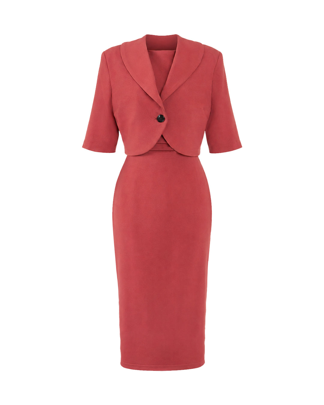 1960s Jackie O Dress & Jacket - Rosewood