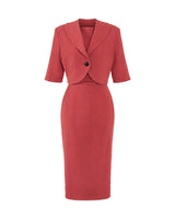 1960s Jackie O Dress & Jacket - Rosewood