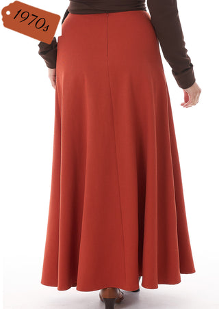 70s Maxi Skirt - Burnt Orange