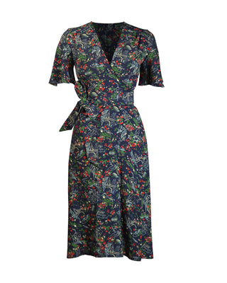 70s Wrap Dress - Chester Print