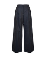 30s Marlene Trousers - chalk stripe wool