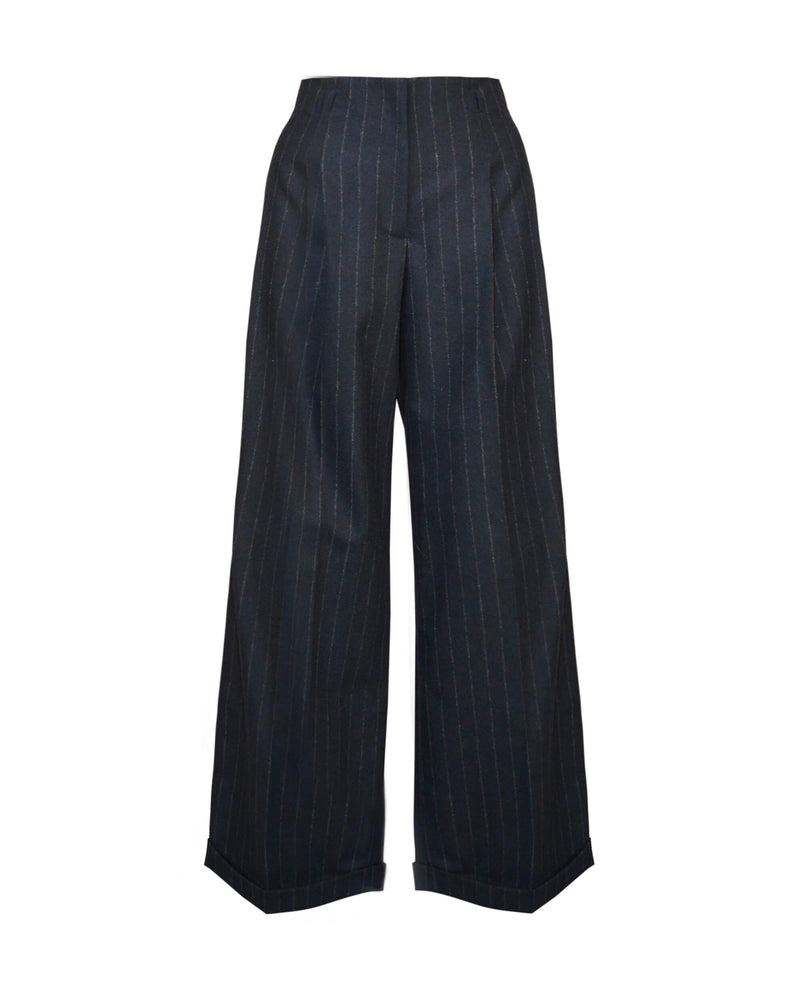 1930s Marlene Trousers - chalk stripe wool